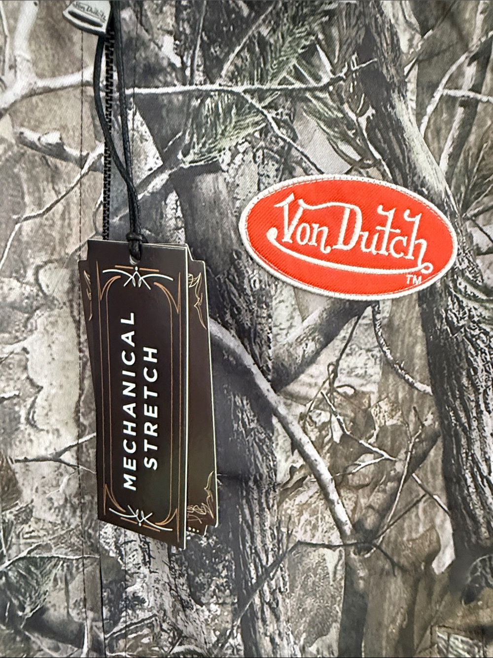 Von Dutch Mechanical Stretch Tree Camo Bomber Jacket - Size Large - Picture 7 of 15